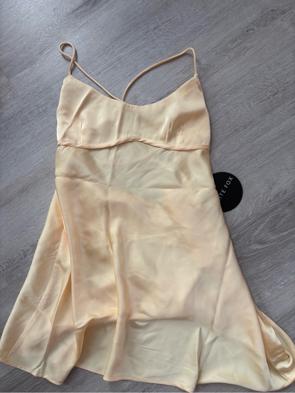 White Fox Boutique Pale Yellow Mini Slip Dress - Picture 4 of 4
